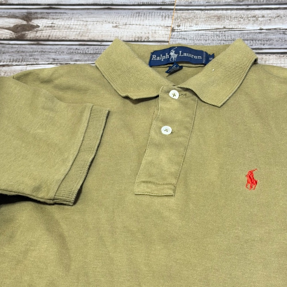 Kids Ralph Lauren Polo Shirt Tan Short Sleeve Embroidered Pony Size S‎
